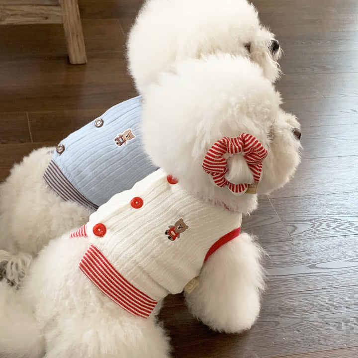 ※予約販売【DURANG RURANG】Teddy Bear Layered Sleeveless（Brown Blue）