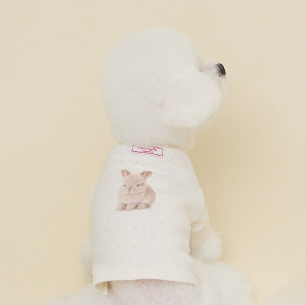 ※予約販売【meaningless】Bunny Eyelet T-shirt（Beige）