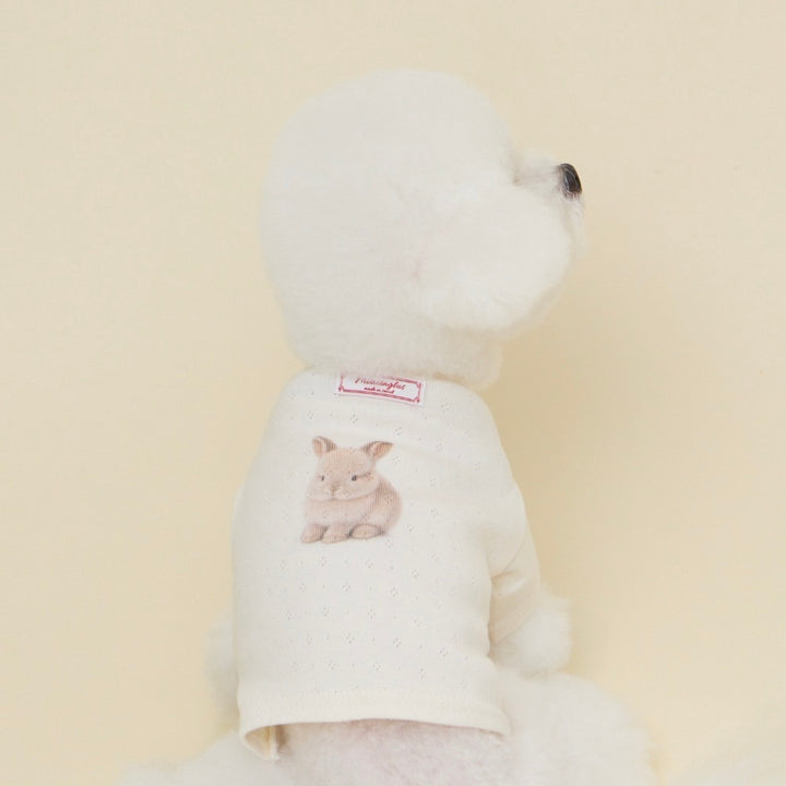 ※予約販売【meaningless】Bunny Eyelet T-shirt（Beige）