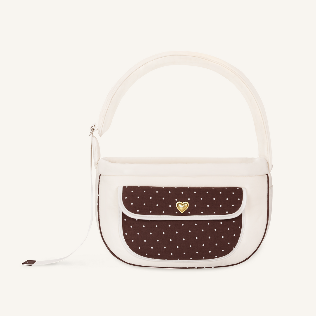 ※予約販売【seoru】Dot Valentine Bag（Brown）｜犬用バッグ
