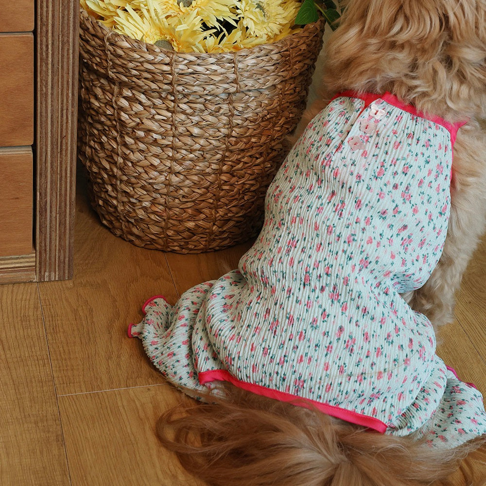 即納【noonoosoom】Flower wrinkle all in one（Mint）