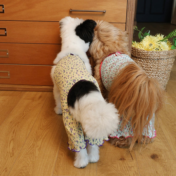 即納【noonoosoom】Flower wrinkle all in one（Yellow）