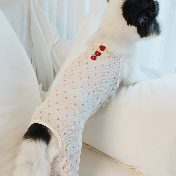 即納【noonoosoom】Fruit button wrinkle all in one（Pink Apple）
