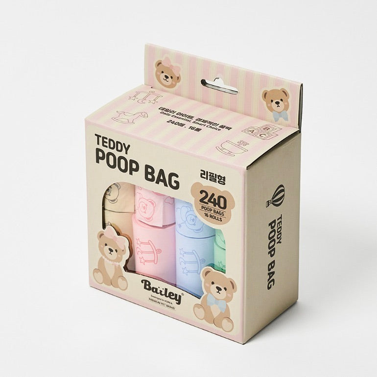 ※予約販売【Bailey】Teddy Poop Bag - 16ロール（240枚）