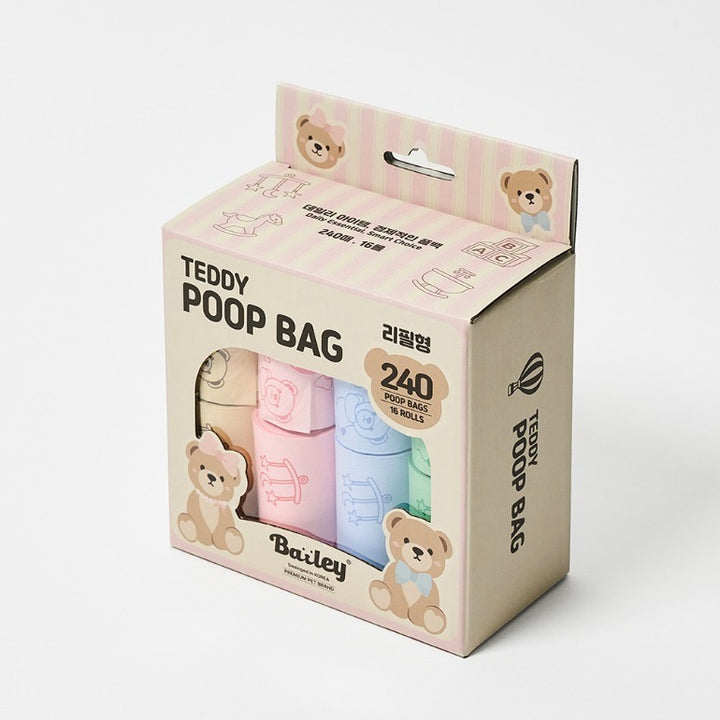 ※予約販売【Bailey】Teddy Poop Bag - 16ロール（240枚）