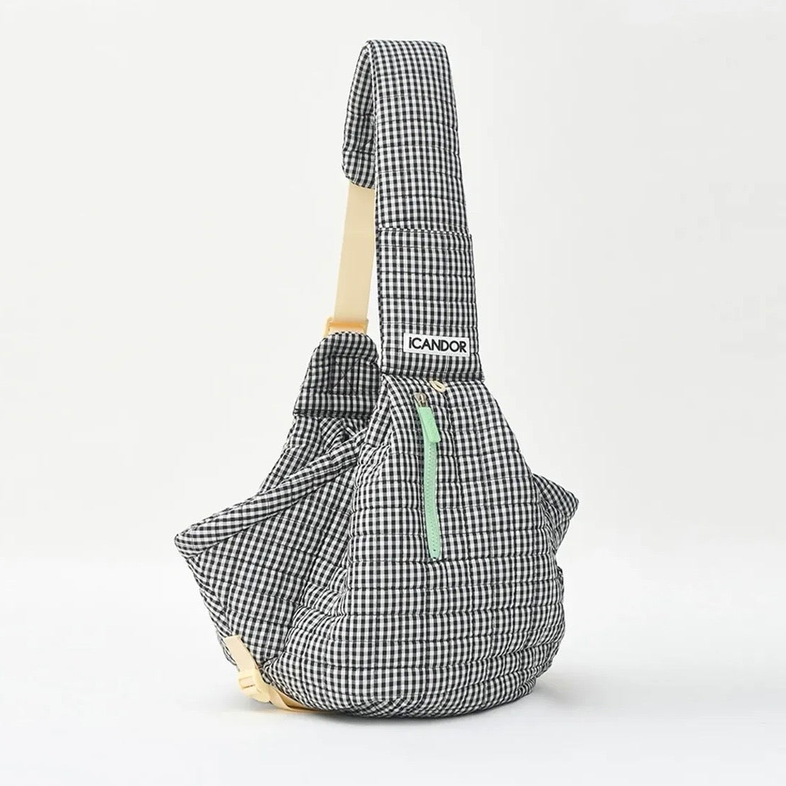 即納【iCANDOR】DUMPLING BAG（URBAN BLACK）｜犬用バッグ