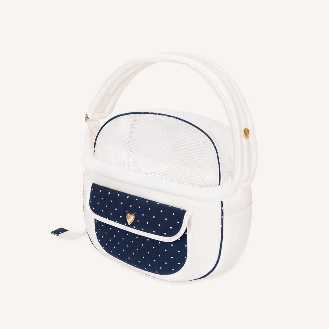 ※予約販売【seoru】Dot Valentine Bag（Navy）｜犬用バッグ