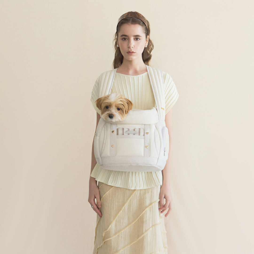 ※予約販売【seoru】Front Bag（Beige）｜犬用バッグ