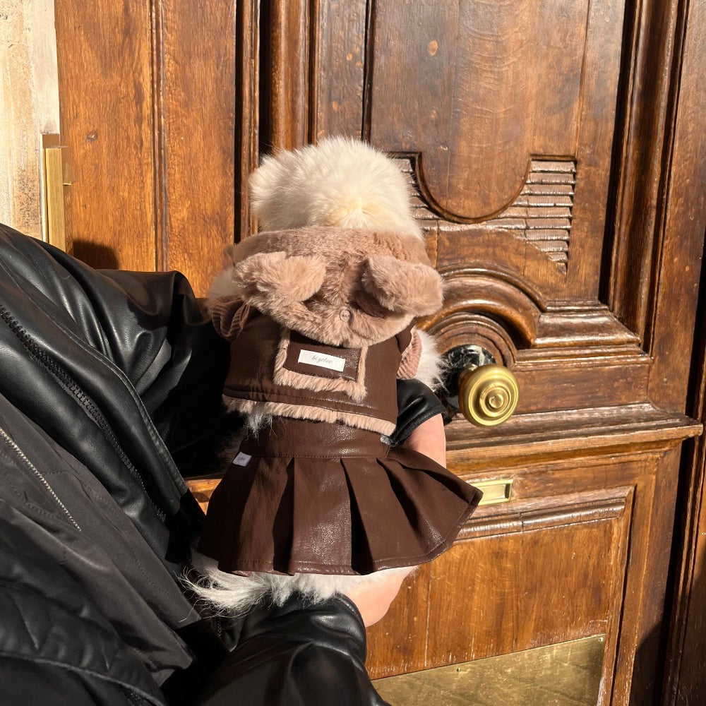 即納【Hi Yeboo】Seine Leather Jacket（Brown）