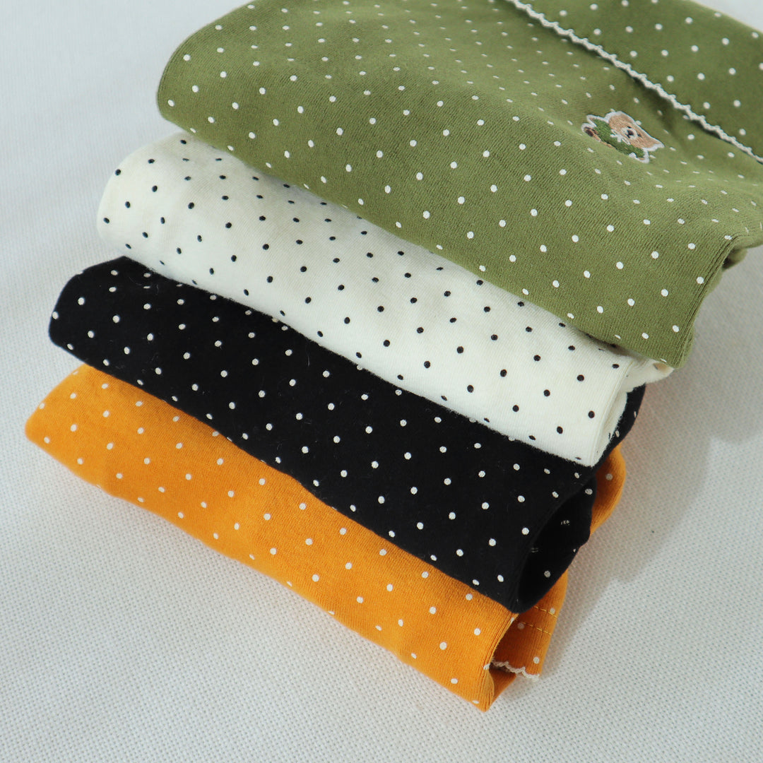 即納【DURANG RURANG】Dot Ribbon Cardigan（Cookie Black）