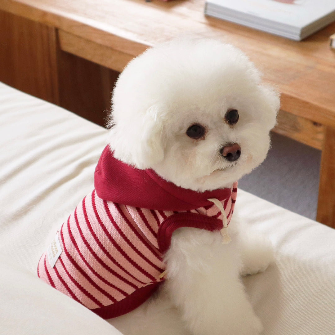 即納【DURANG RURANG】Nutty Hoodie Vest（Pink Burgundy）