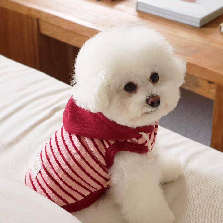 即納【DURANG RURANG】Nutty Hoodie Vest（Pink Burgundy）