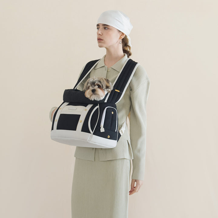 ※予約販売【seoru】Front Bag（Black）｜犬用バッグ