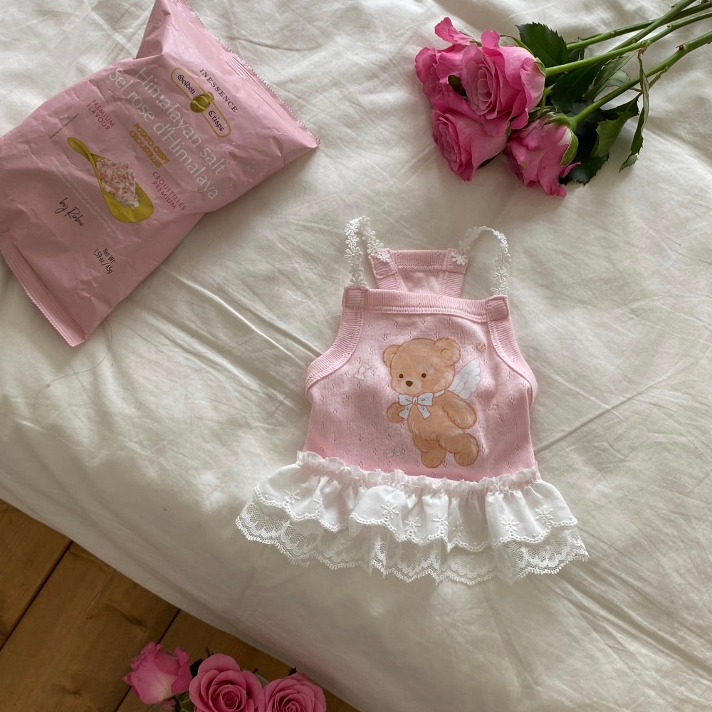 ※予約販売【Hi Yeboo】Cupid Bear Ops（Pink / Ivory）