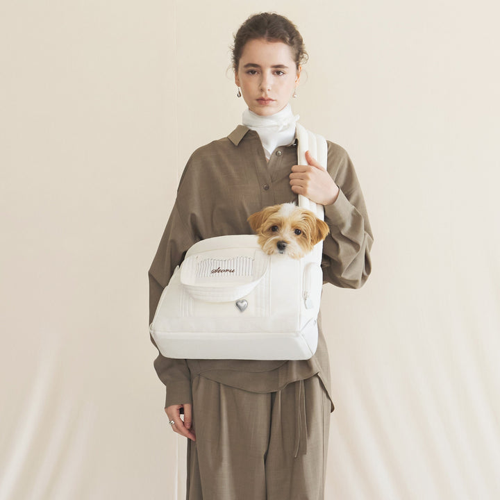 ※予約販売【seoru】Heart Veru Bag（Vanilla）｜犬用バッグ