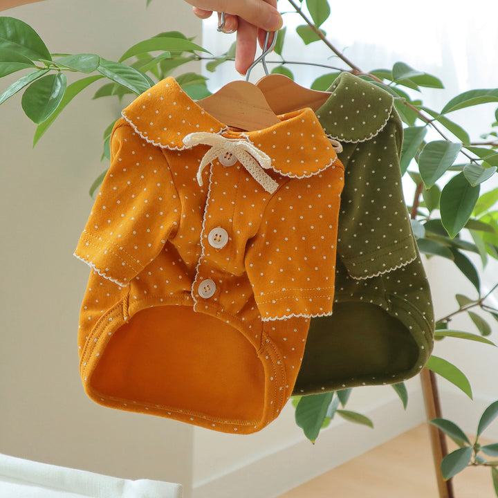 即納【DURANG RURANG】Dot Ribbon Cardigan（Cookie Black）