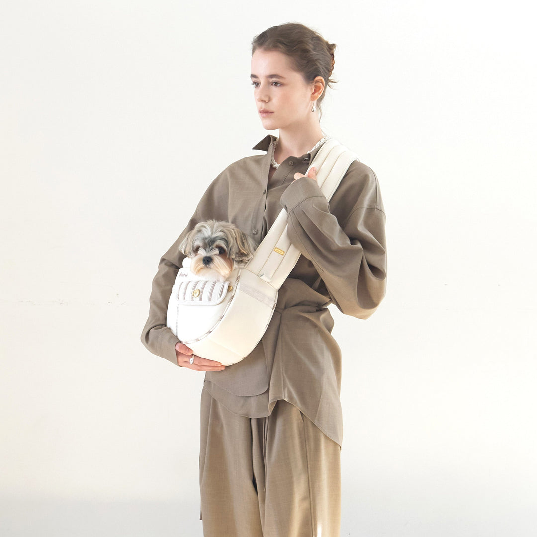 ※予約販売【seoru】Pocket Valentine Bag（Cream）｜犬用バッグ