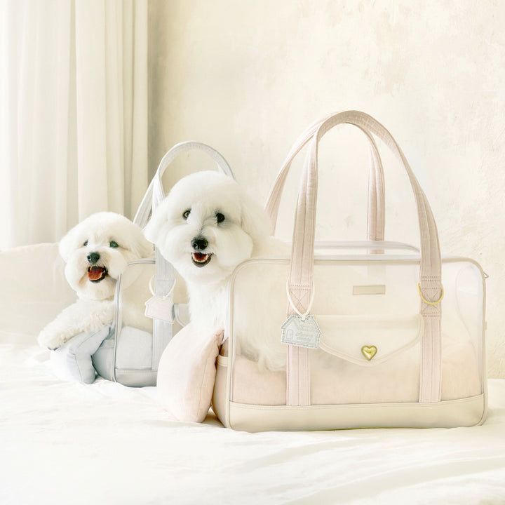 ※予約販売【seoru】Mesh Ballon Bag(Ivory&Pink)