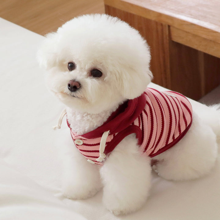 即納【DURANG RURANG】Nutty Hoodie Vest（Pink Burgundy）