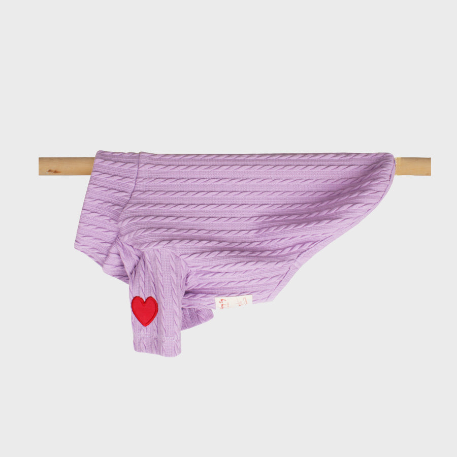 ※予約販売【OOPS! MY DOG】Cable Knit T(Purple)