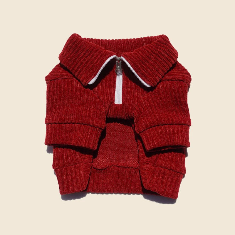 ※予約販売【CRR】Cozy Velour Half Zip-up（Burgundy）