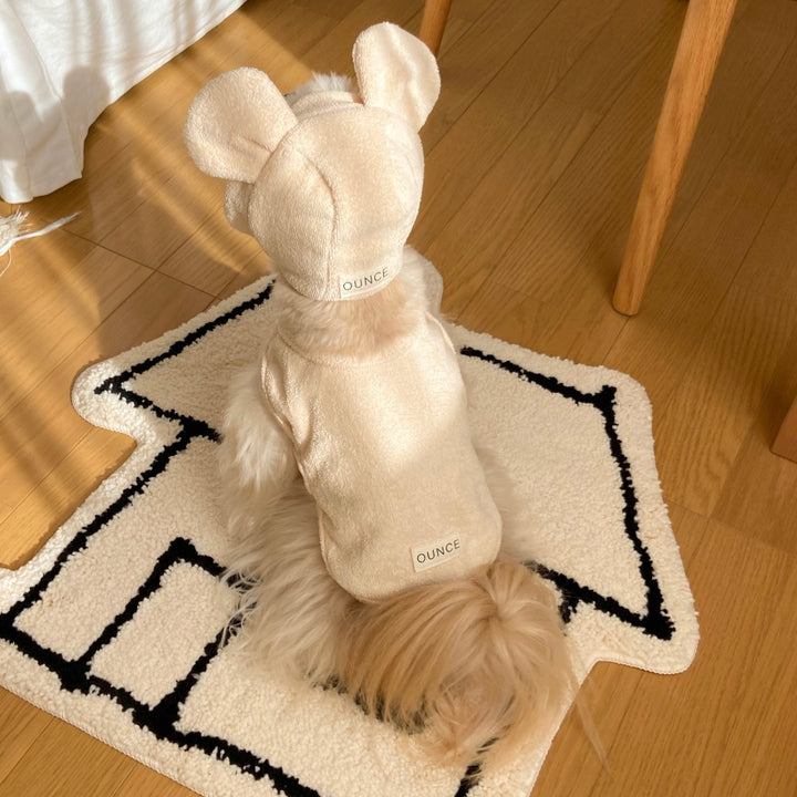 ※予約販売【OUNCE】Teddy Bear Vest & Bonnet（Cream）