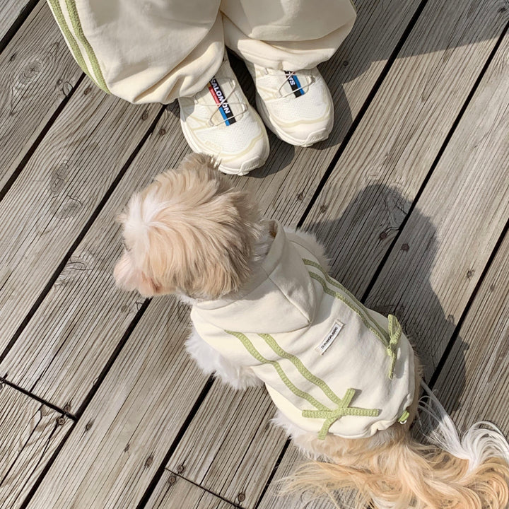 即納【DURANG RURANG】Ribbon Hoodie Jumper（Cream）
