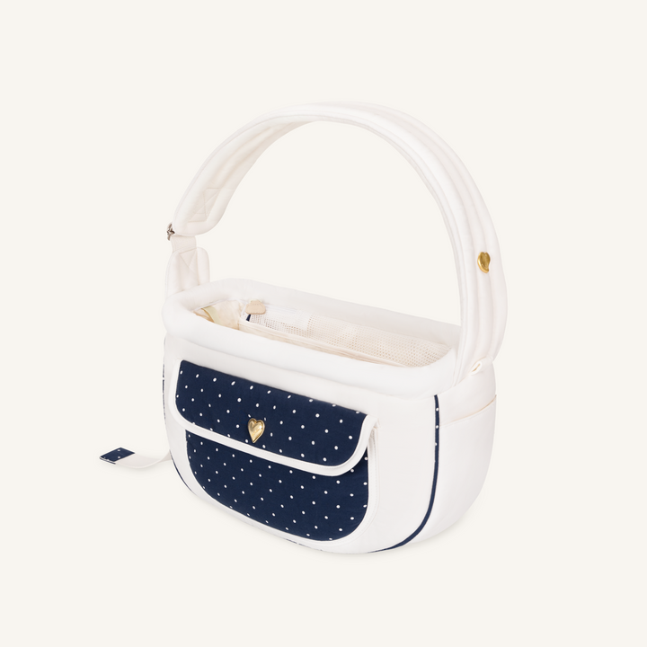 ※予約販売【seoru】Dot Valentine Bag（Navy）｜犬用バッグ