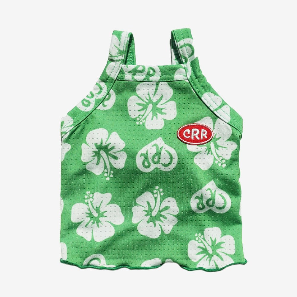 即納【CRR】Summer Hawaiian Cool Strap Top（Green）