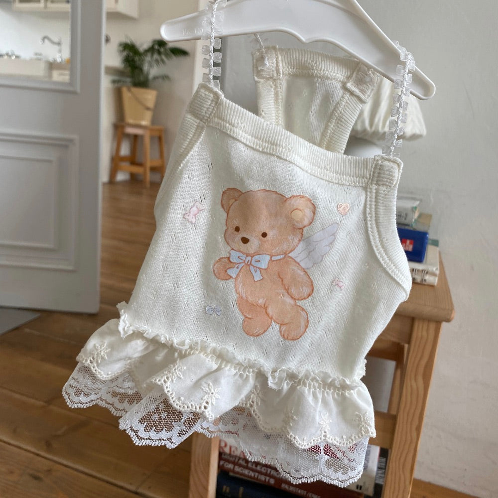 ※予約販売【Hi Yeboo】Cupid Bear Ops（Pink / Ivory）