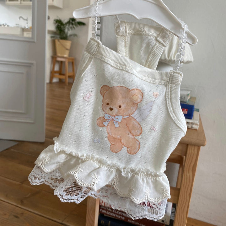 ※予約販売【Hi Yeboo】Cupid Bear Ops（Pink / Ivory）
