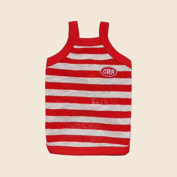 ※予約販売【CRR】Marine Stripe Strap Top（Red）