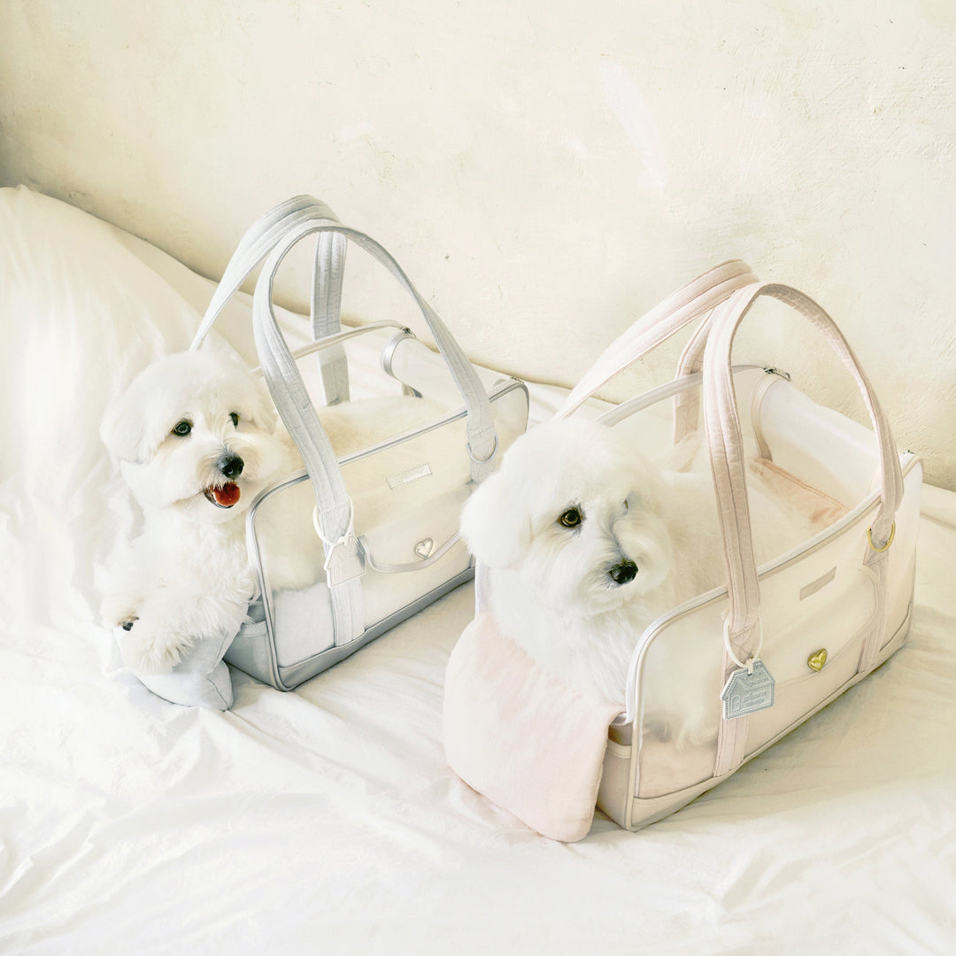 ※予約販売【seoru】Mesh Ballon Bag(Ivory&Pink)