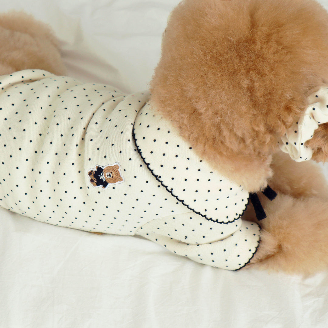 ※予約販売【DURANG RURANG】Dot Ribbon Cardigan（Oreo Cream）