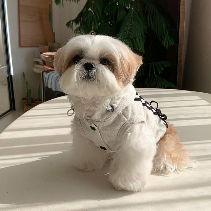 ※予約販売【DURANG RURANG】Ribbon Hoodie Jacket（Melange Gray）