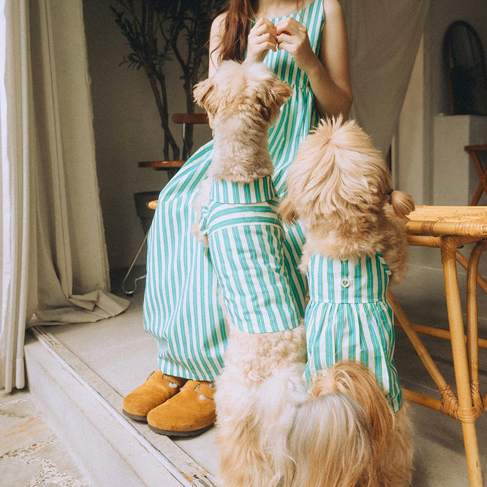 即納【noonoosoom】Stripe Dress（Green）