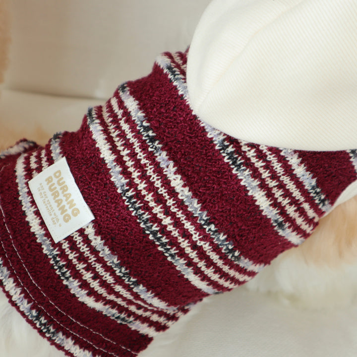 ※予約販売【DURANG RURANG】Snow Boucle Knit（Plum Burgundy）