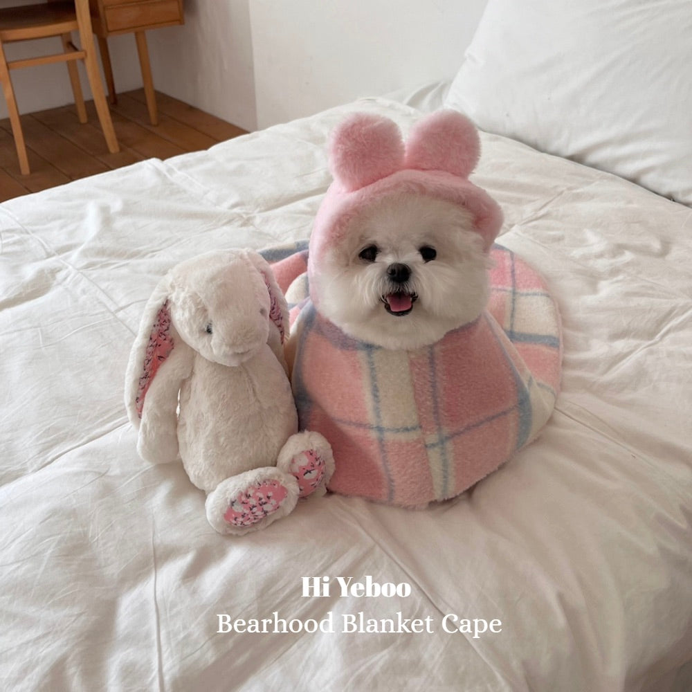 ※予約販売【Hi Yeboo】Bearhood Blanket Cape（Pink）