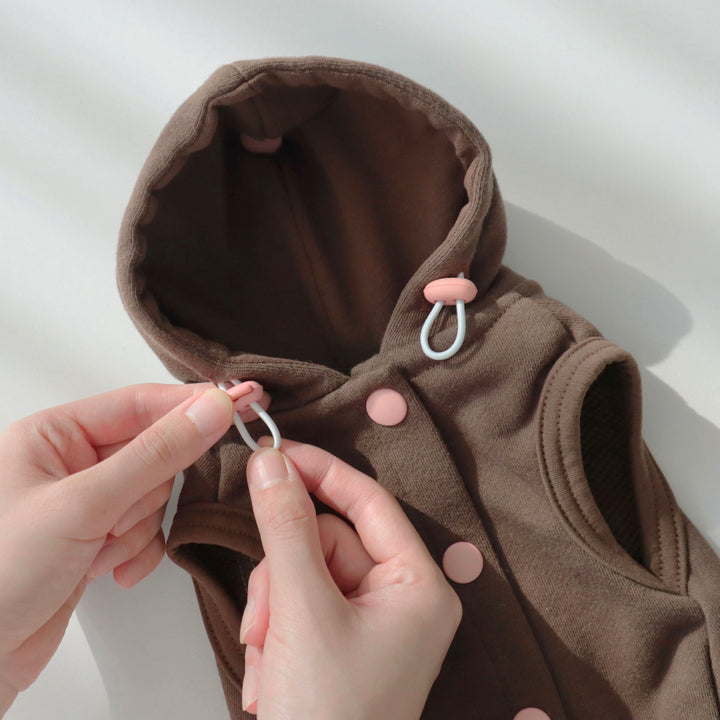 ※予約販売【DURANG RURANG】Ribbon Hoodie Jacket（Choco Brown）