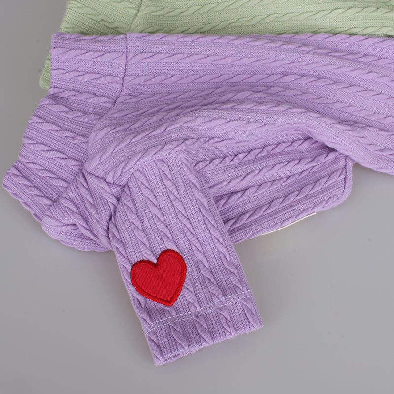 ※予約販売【OOPS! MY DOG】Cable Knit T(Purple)
