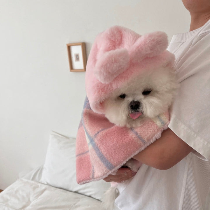 ※予約販売【Hi Yeboo】Bearhood Blanket Cape（Pink）