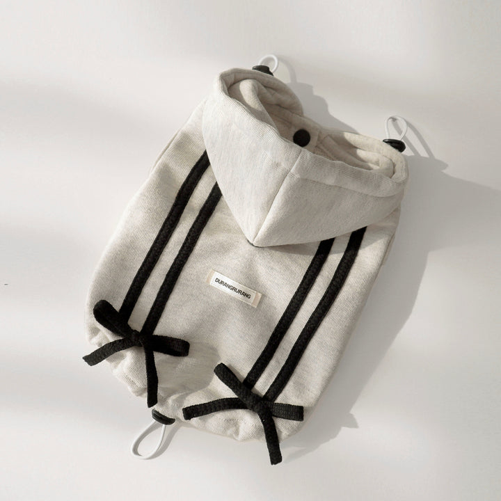 ※予約販売【DURANG RURANG】Ribbon Hoodie Jacket（Melange Gray）