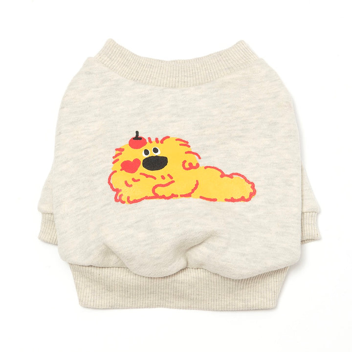 即納【noonoosoom】Noonoo buddy crew neck sweat shirt（Yellow Nozy）