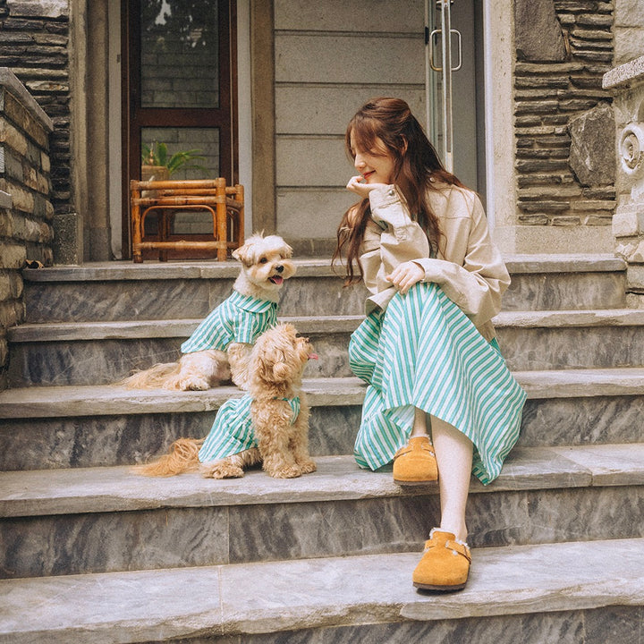 即納【noonoosoom】Stripe Dress（Green）