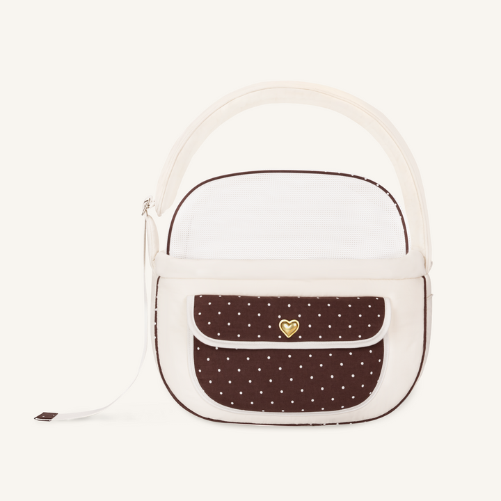 ※予約販売【seoru】Dot Valentine Bag（Brown）｜犬用バッグ