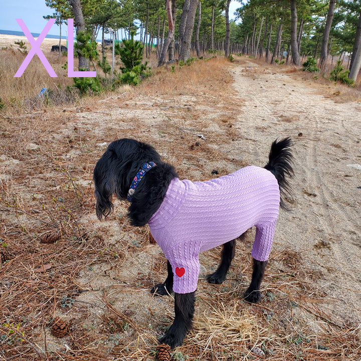 ※予約販売【OOPS! MY DOG】 Cable Knit All-in-one(Salmon Pink)