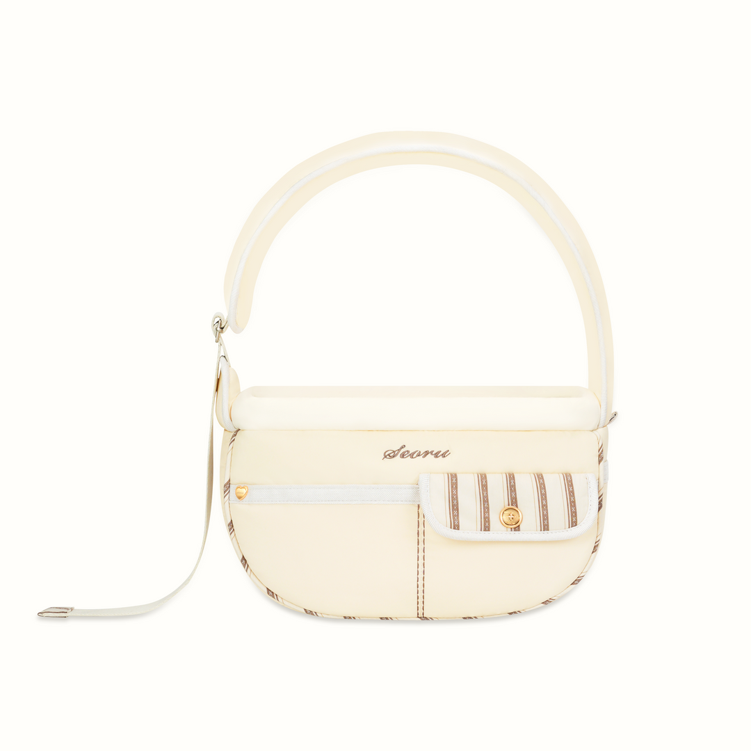 ※予約販売【seoru】Pocket Valentine Bag（Cream）｜犬用バッグ
