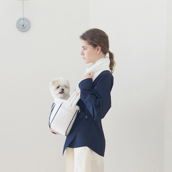 ※予約販売【seoru】Dot Valentine Bag（Navy）｜犬用バッグ