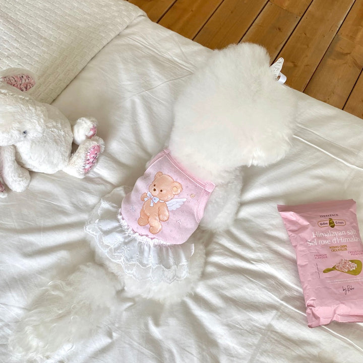 ※予約販売【Hi Yeboo】Cupid Bear Ops（Pink / Ivory）