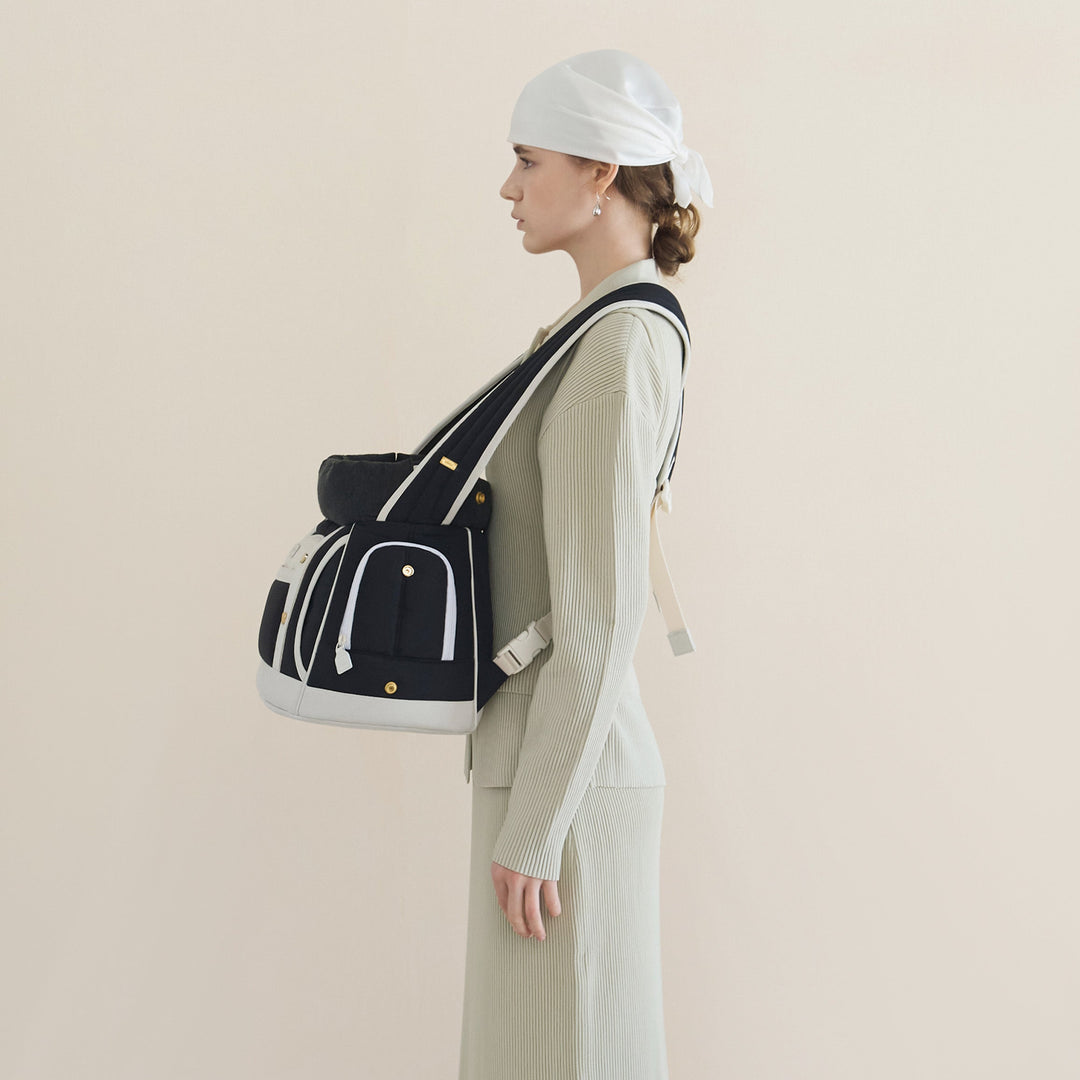 ※予約販売【seoru】Front Bag（Black）｜犬用バッグ